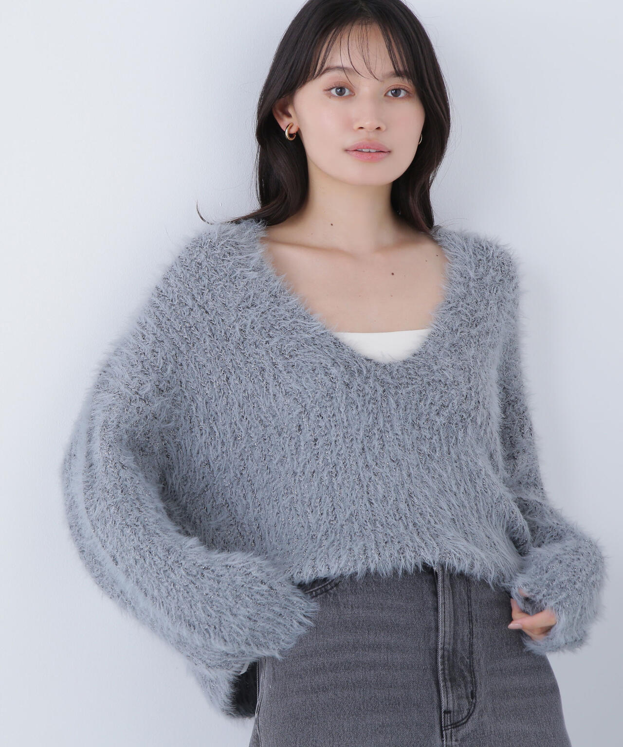 【Oggi掲載】キーネックシャギーラメニット