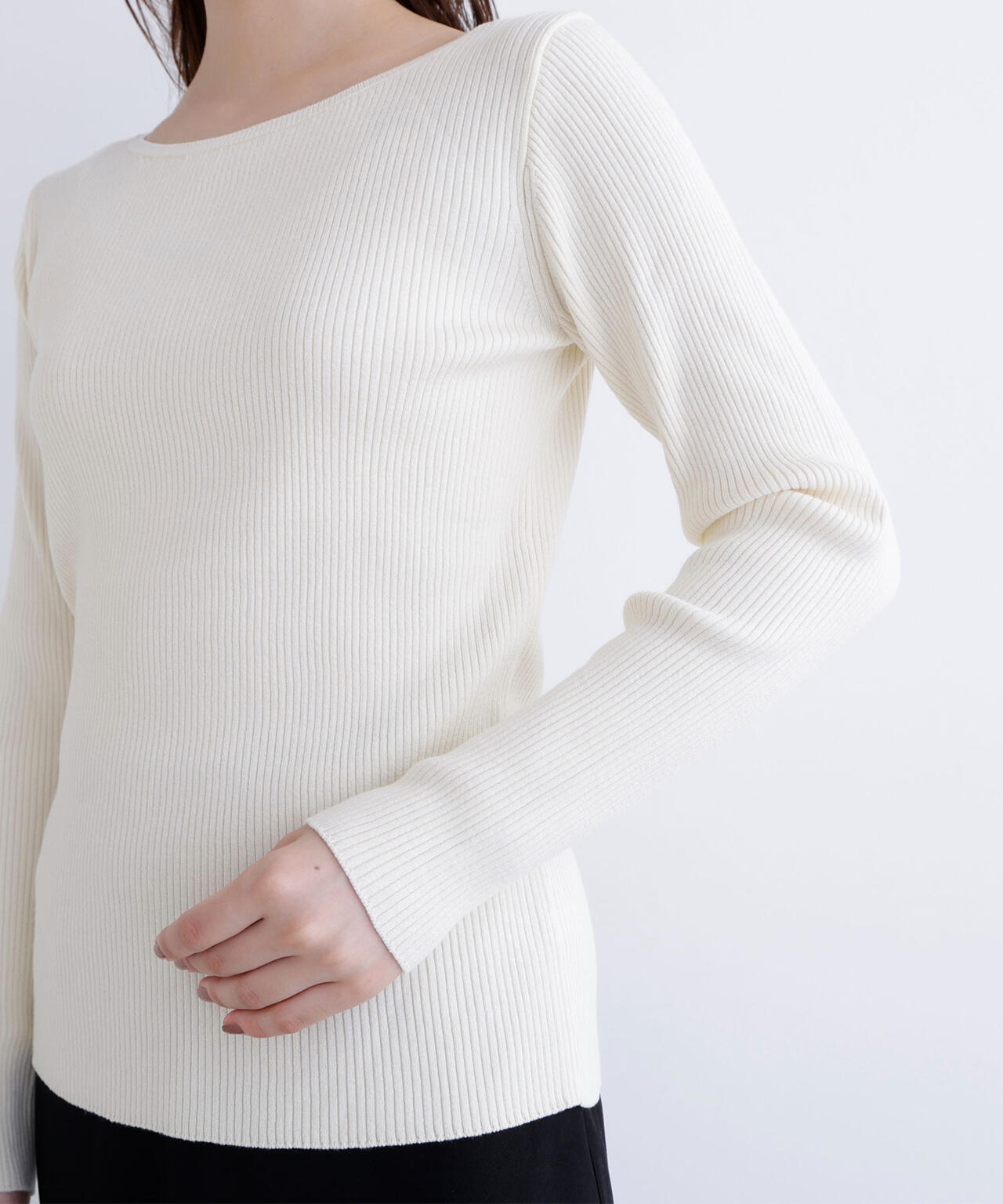 【タカシマヤゲートタワーモール・mix.tokyo 限定カラー:ブラウンxオフ】ヘアリーペプラムキャミセットニット