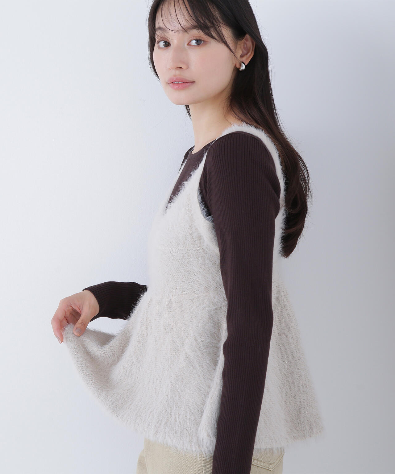 ヘアリーペプラムキャミセットニット | NATURAL BEAUTY BASIC