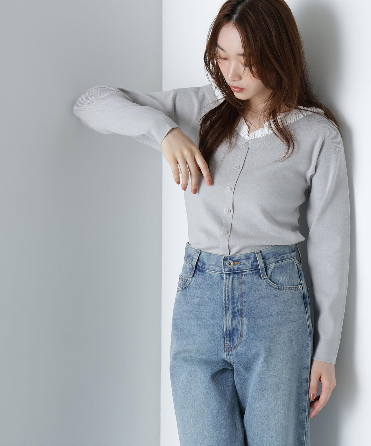 フリルトリムドッキングニット | NATURAL BEAUTY BASIC