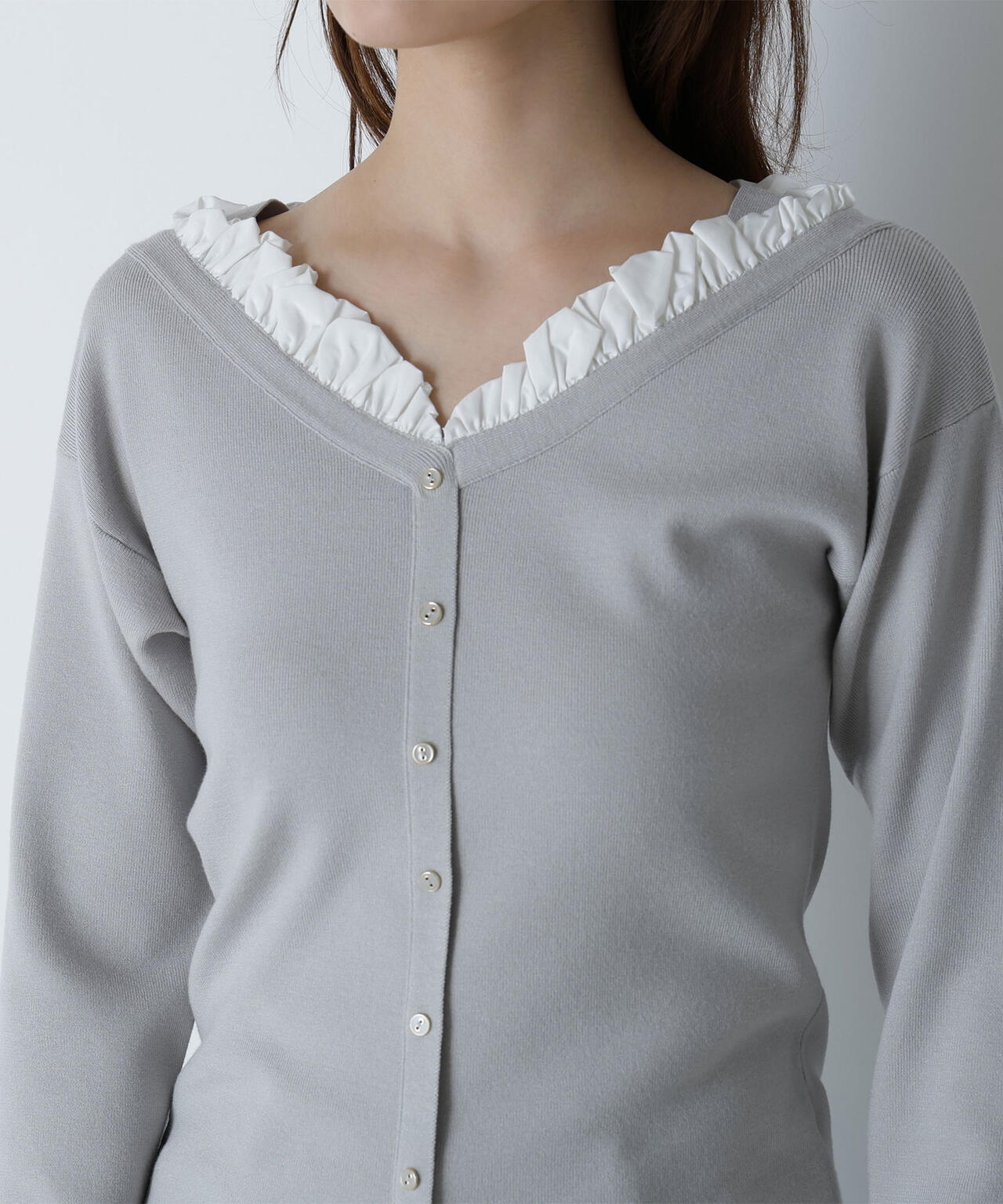 フリルトリムドッキングニット | NATURAL BEAUTY BASIC（ナチュラル