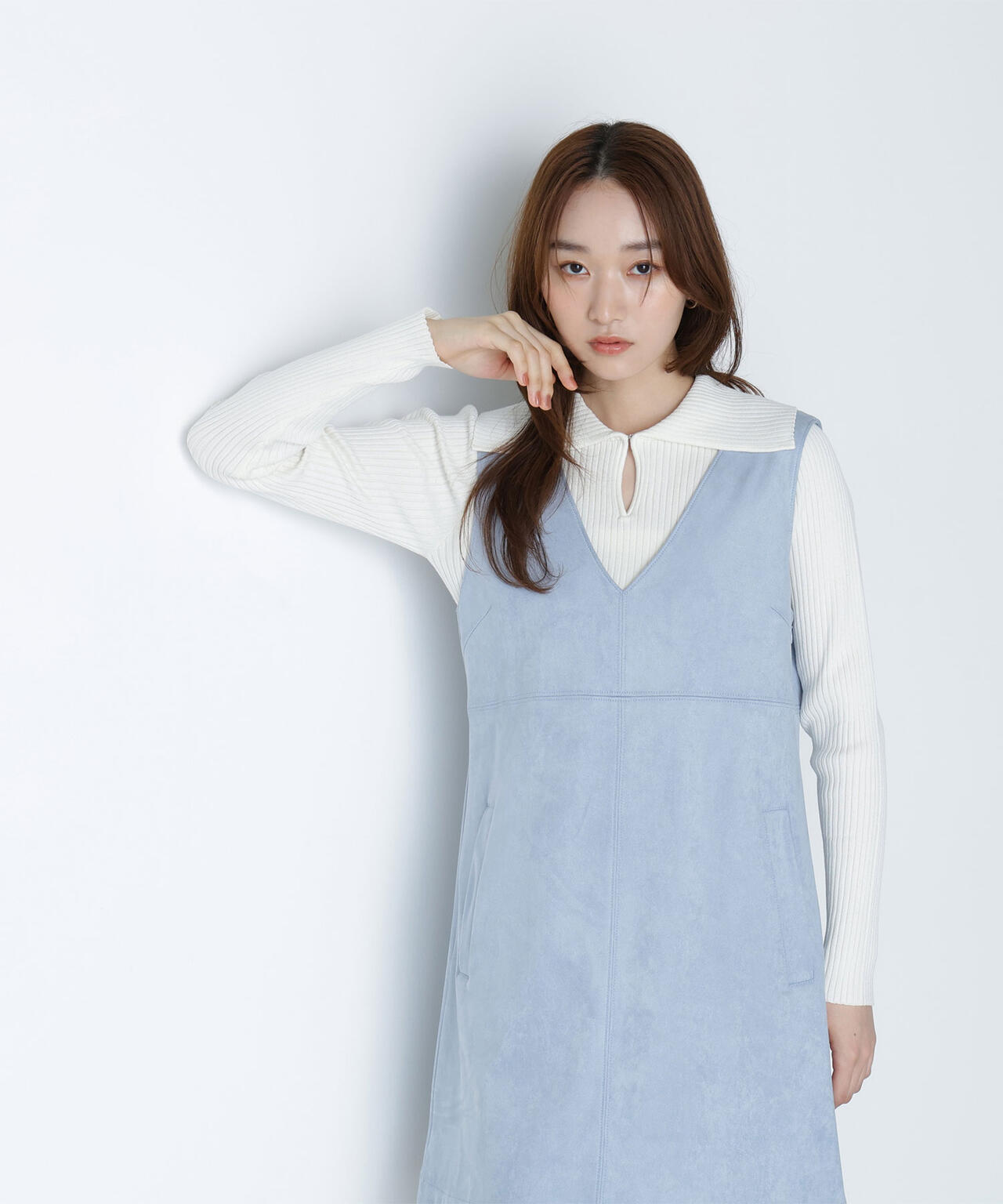 襟付コンパクトリブニット | NATURAL BEAUTY BASIC（ナチュラル