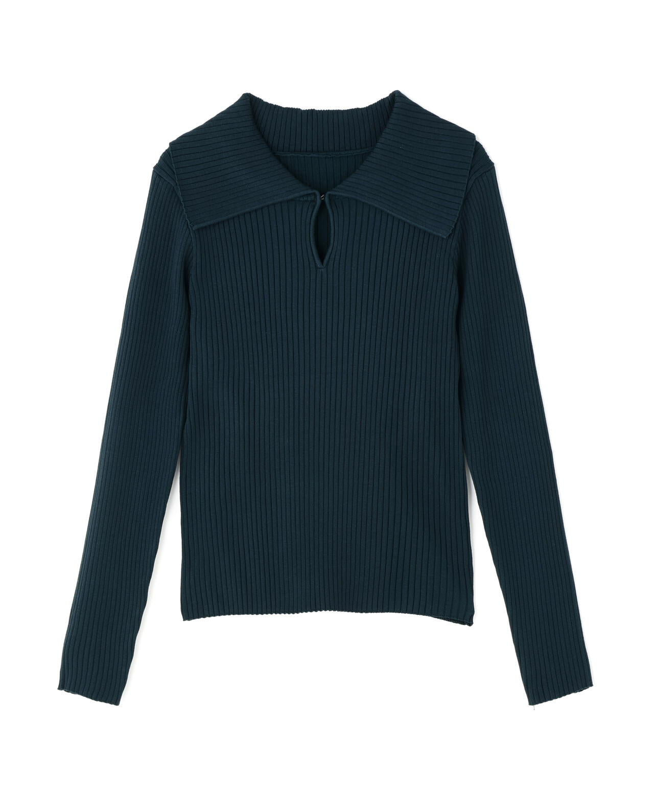 襟付コンパクトリブニット