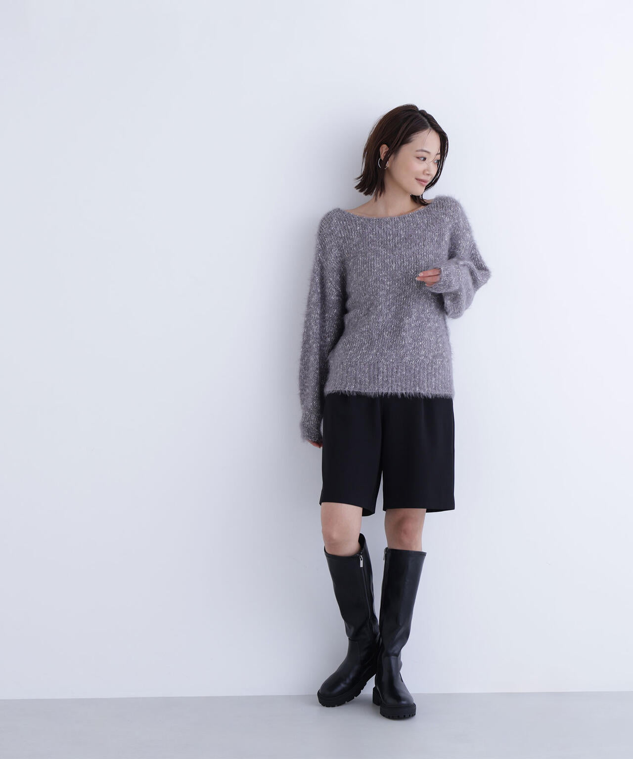 ミックスカラーヘアリーニット