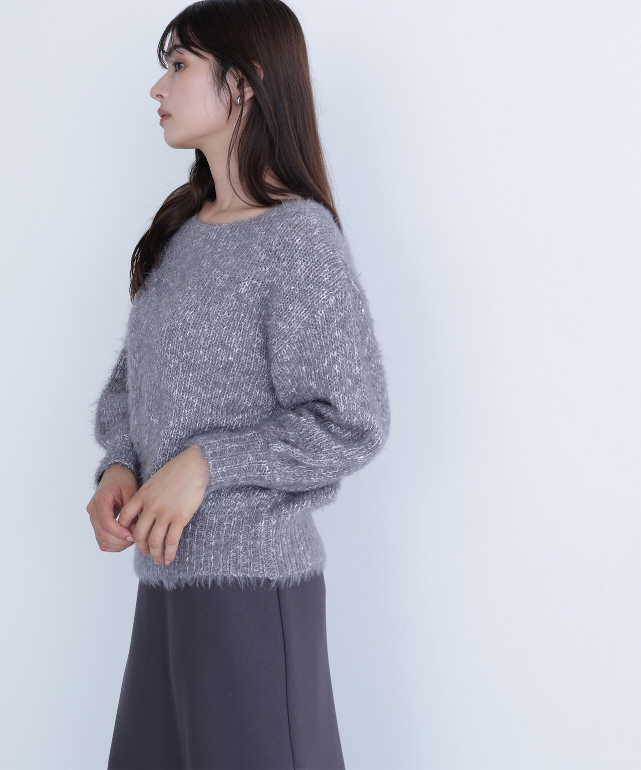 ミックスカラーヘアリーニット