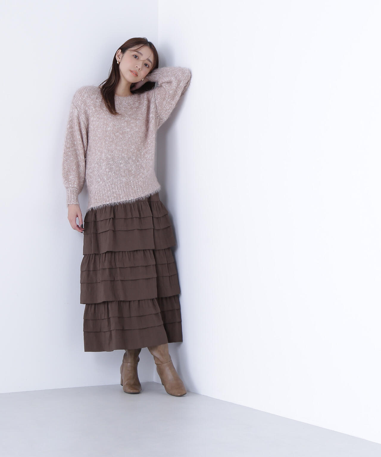 ミックスカラーヘアリーニット