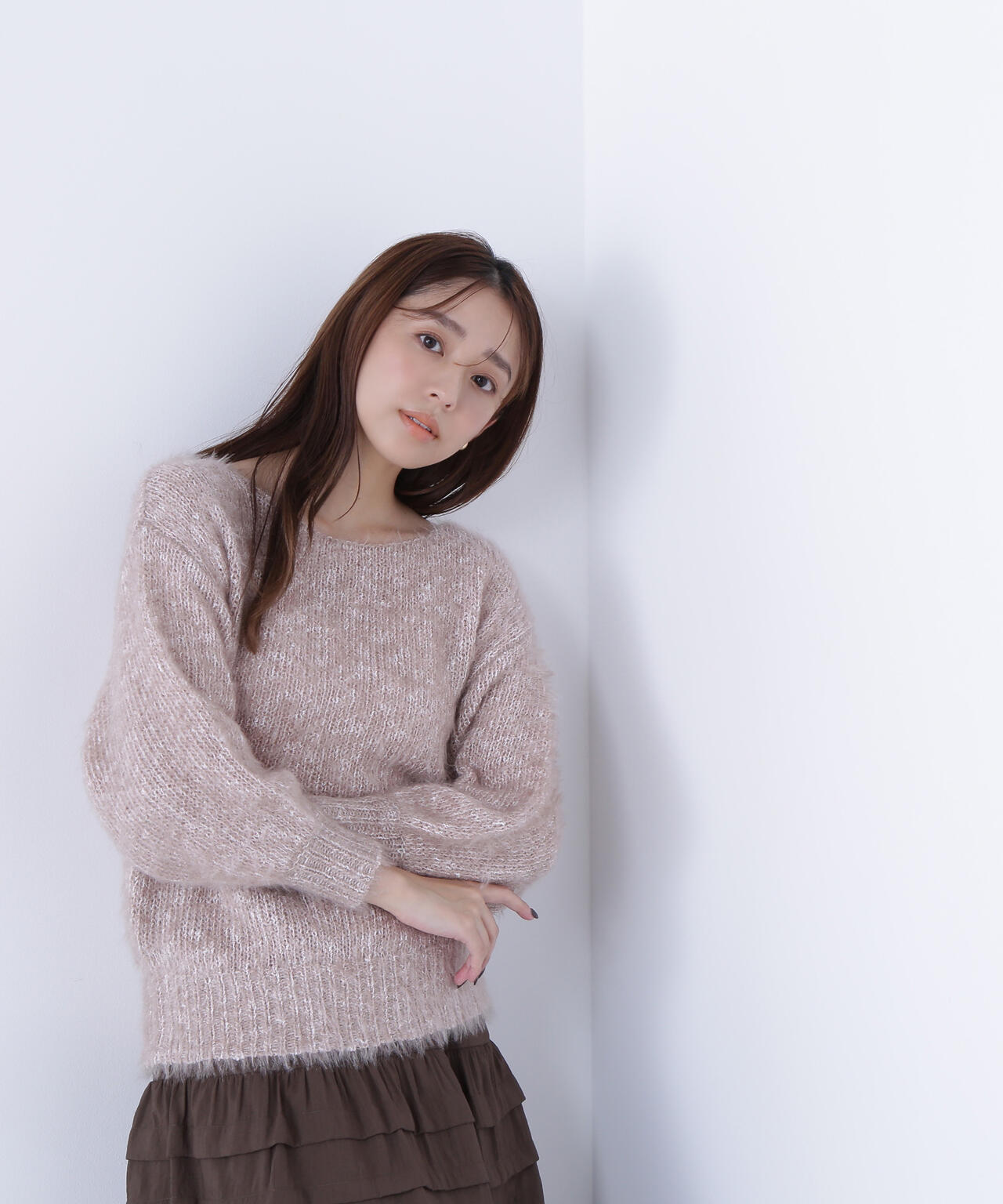 ミックスカラーヘアリーニット