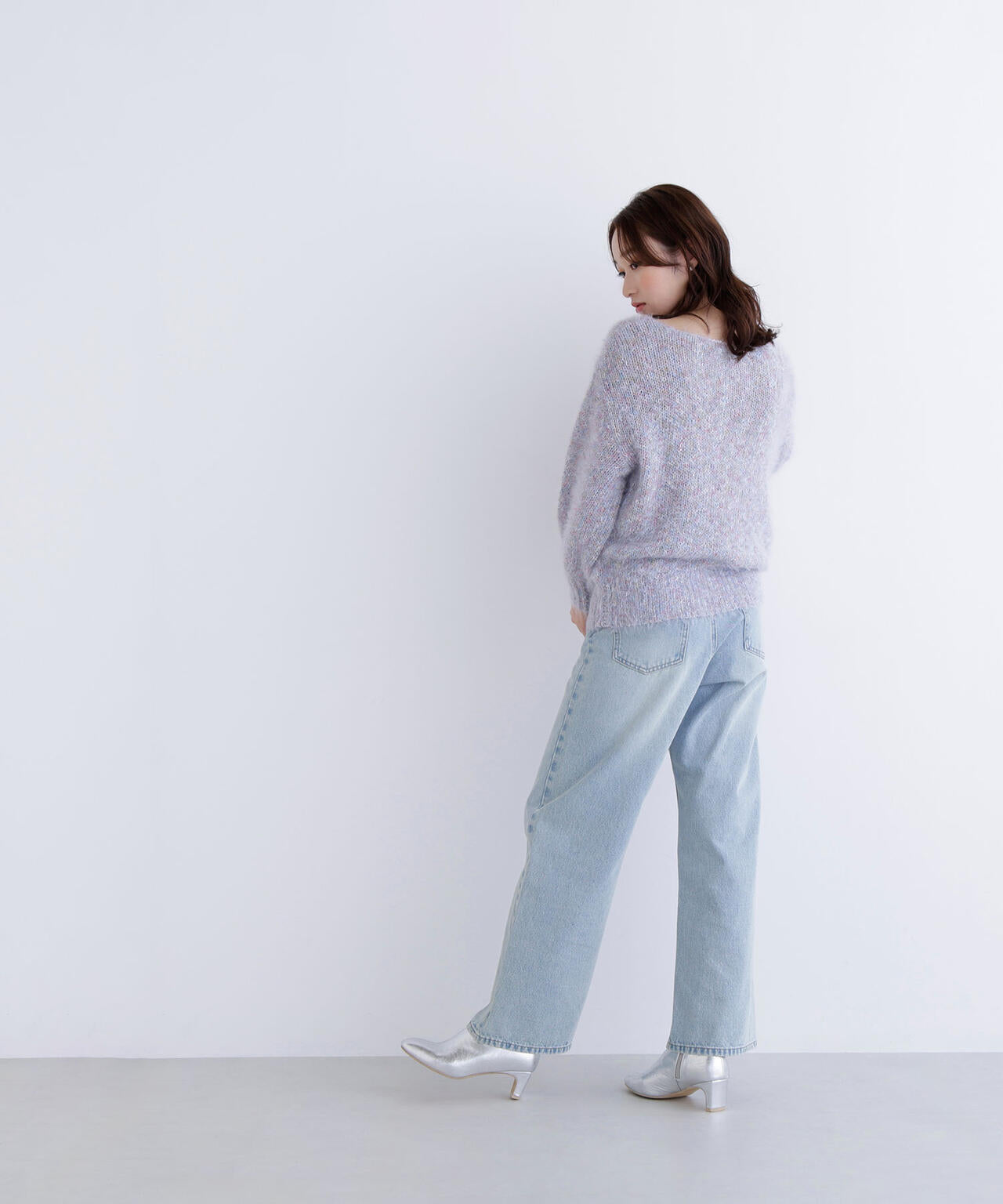 ミックスカラーヘアリーニット