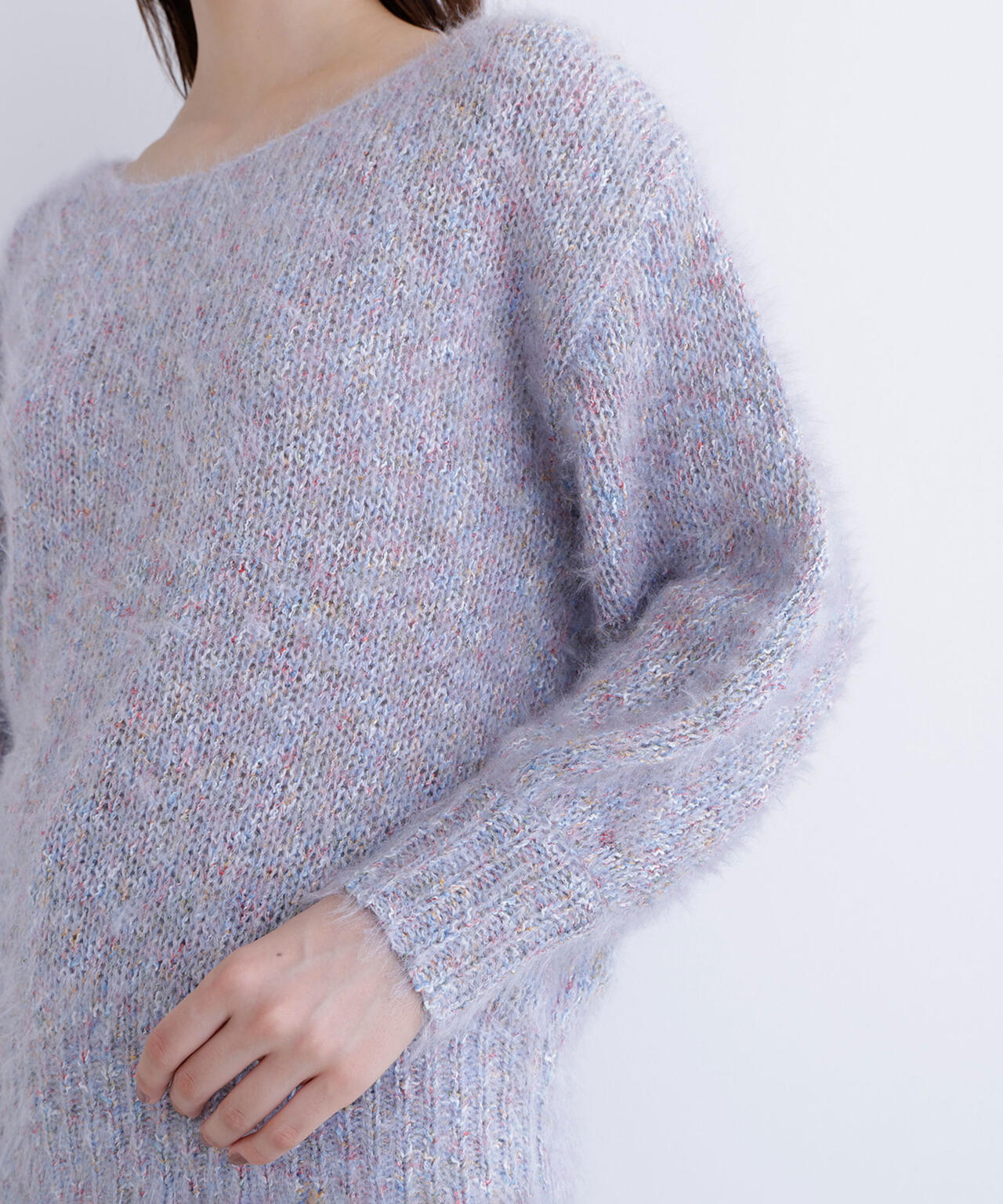 ミックスカラーヘアリーニット