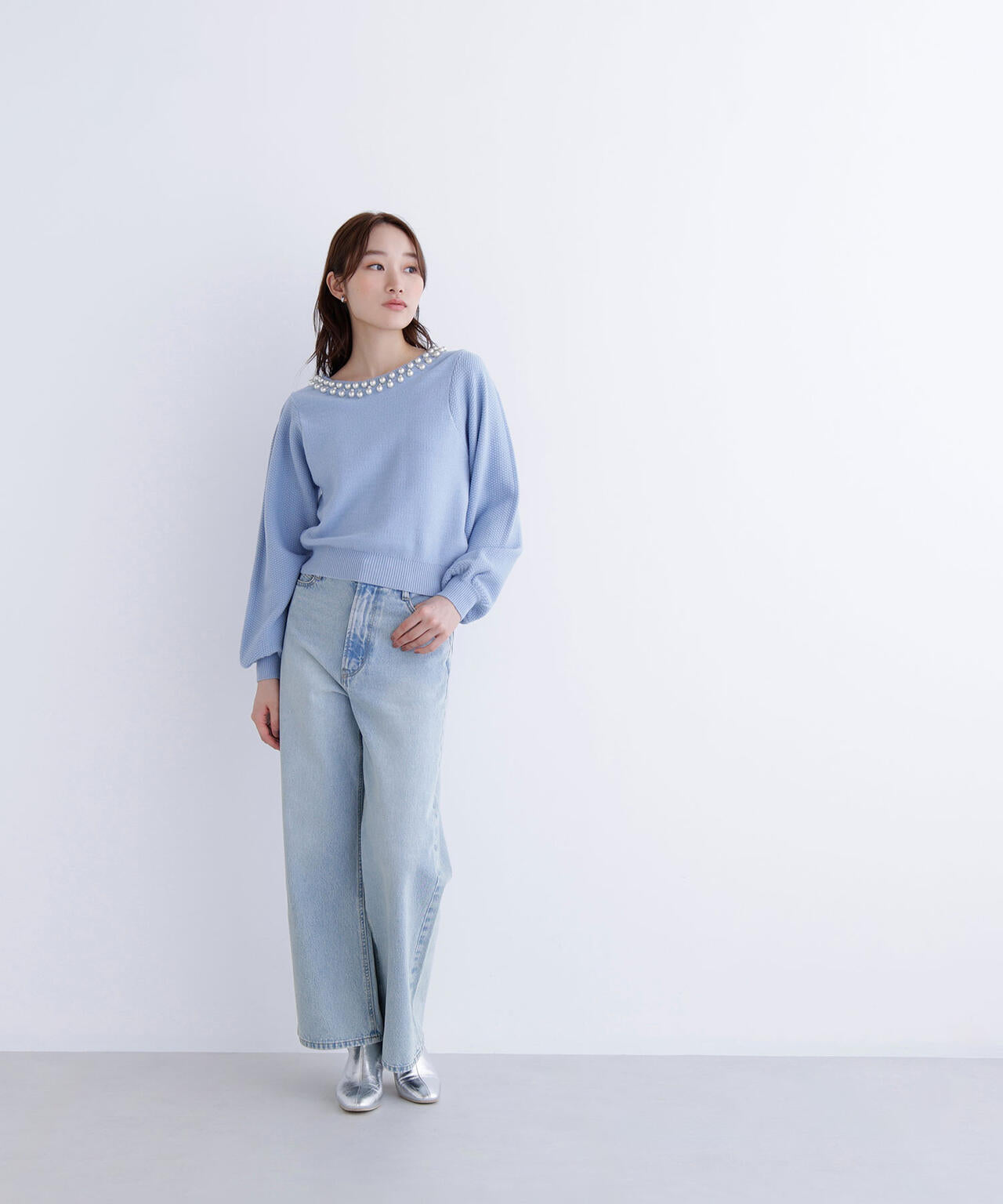 パールネックニット | NATURAL BEAUTY BASIC（ナチュラルビューティー