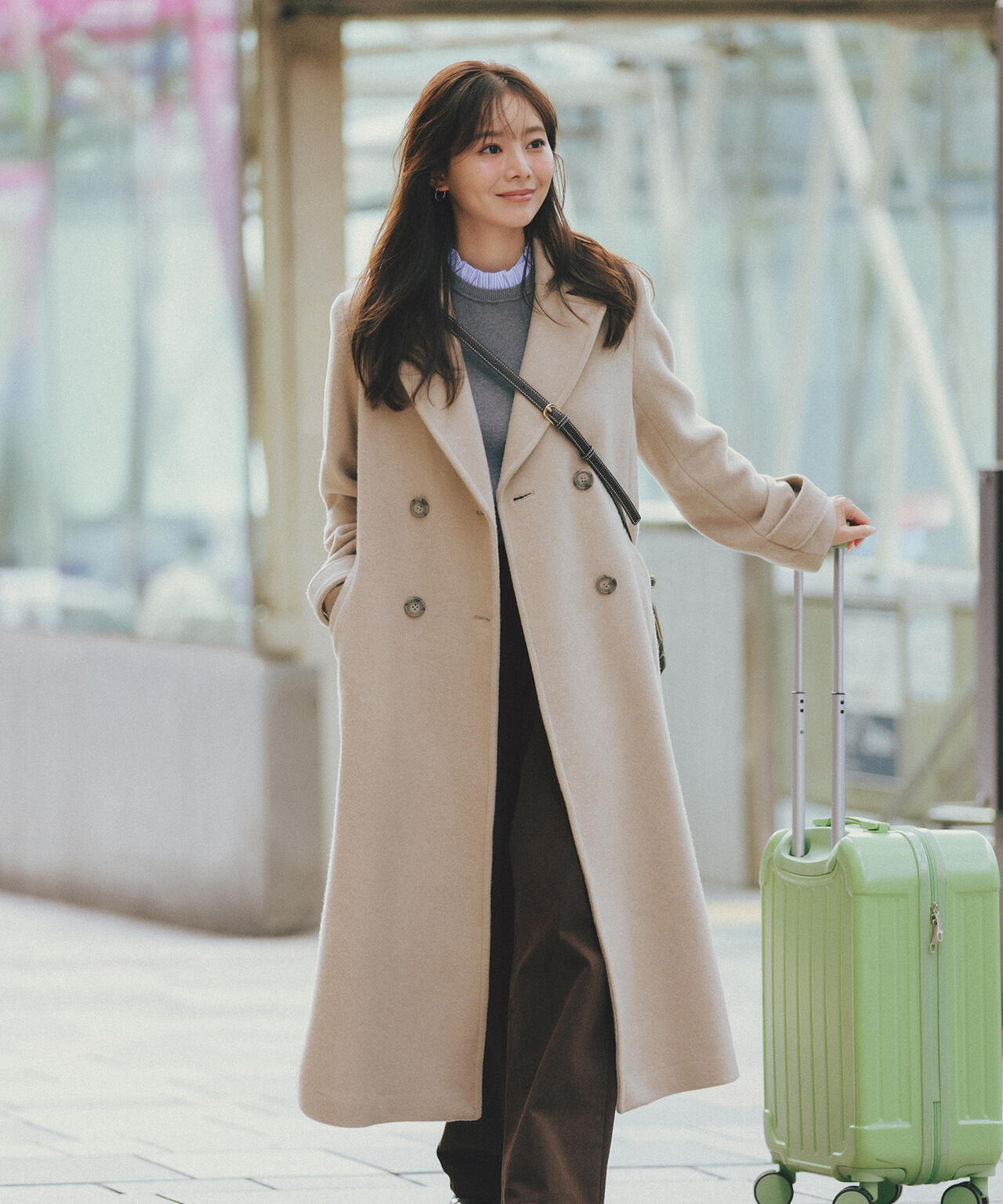 ストライプフリルネックニット | NATURAL BEAUTY BASIC（ナチュラル