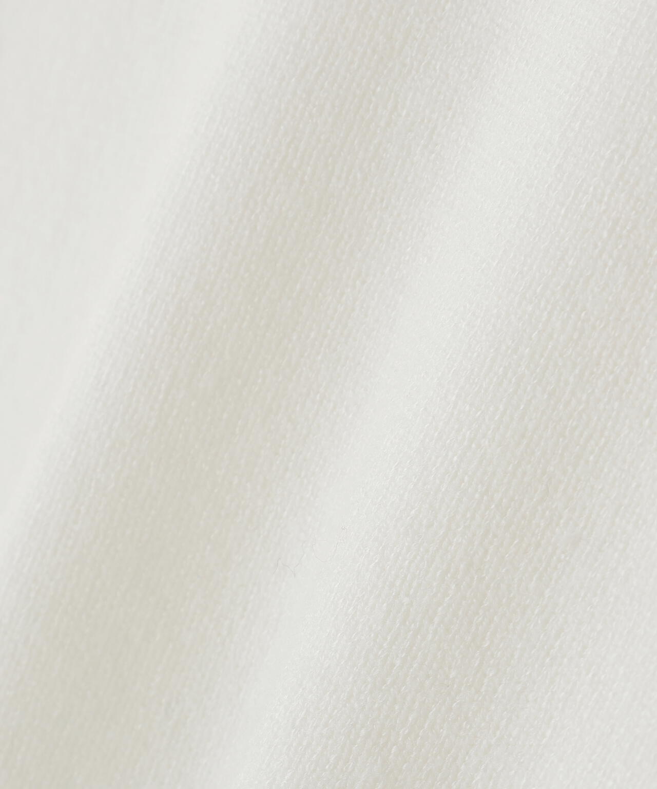 ストライプフリルネックニット