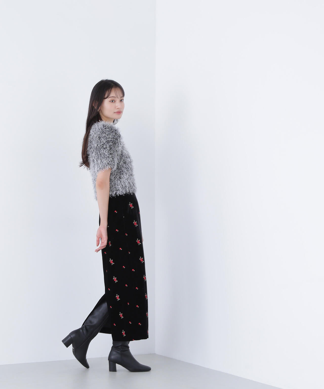 【BLANC】ミックスシャギーニット