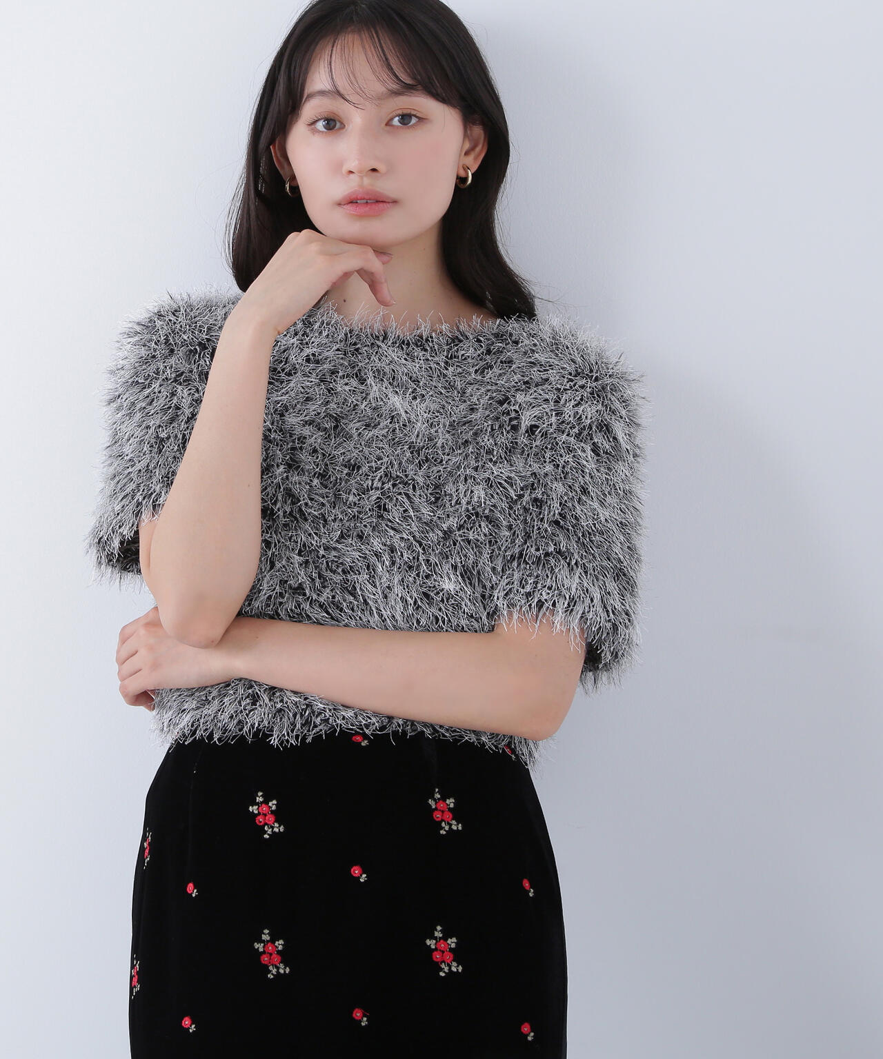 【BLANC】ミックスシャギーニット