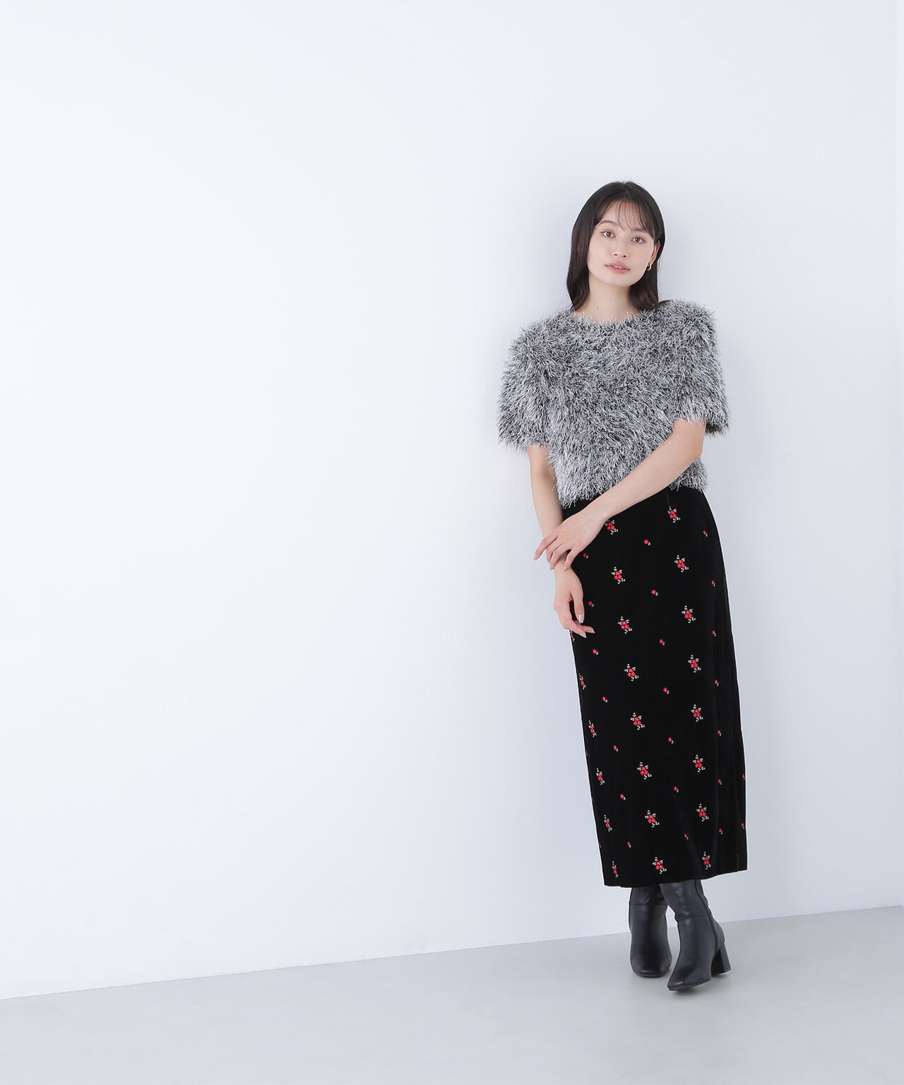 【BLANC】ミックスシャギーニット