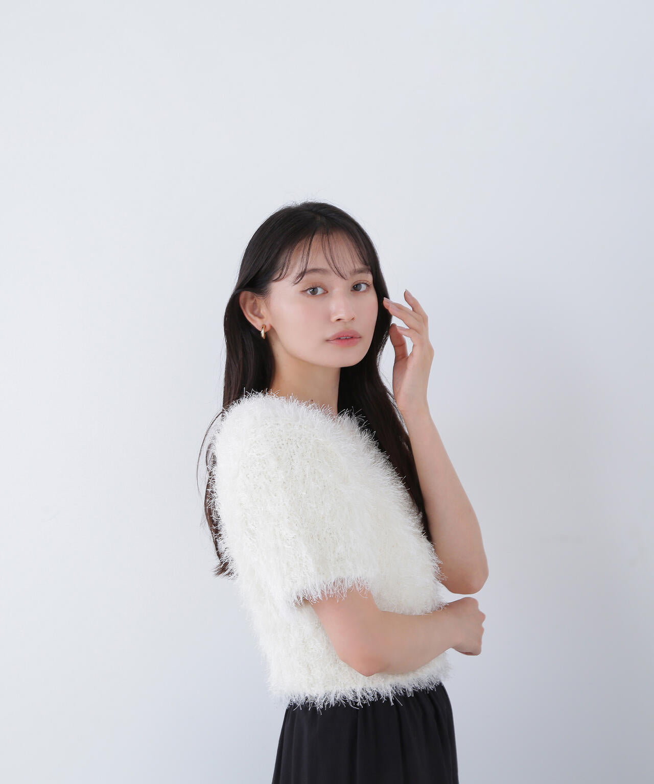 アカウント シャギーニット 白 新品未使用 BLANC】ミックスシャギーニット | NATURAL BEAUTY BASIC（ナチュラル