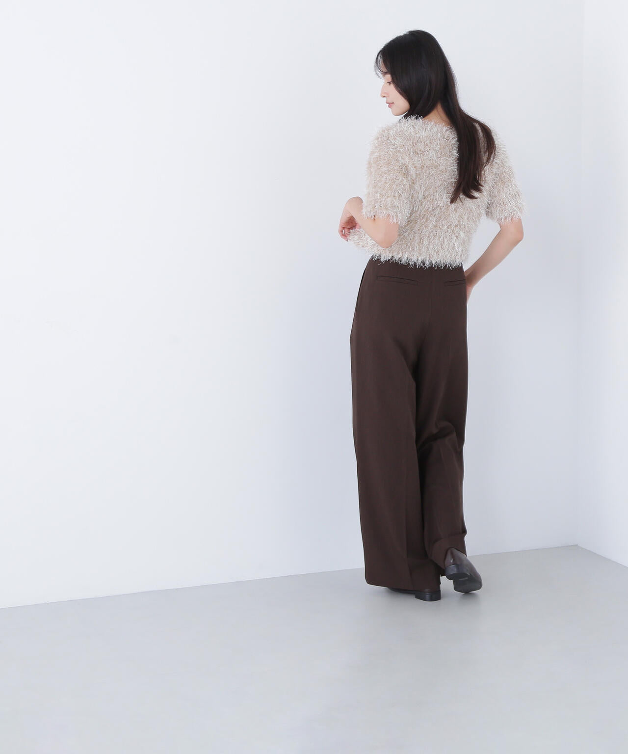 【BLANC】ミックスシャギーニット