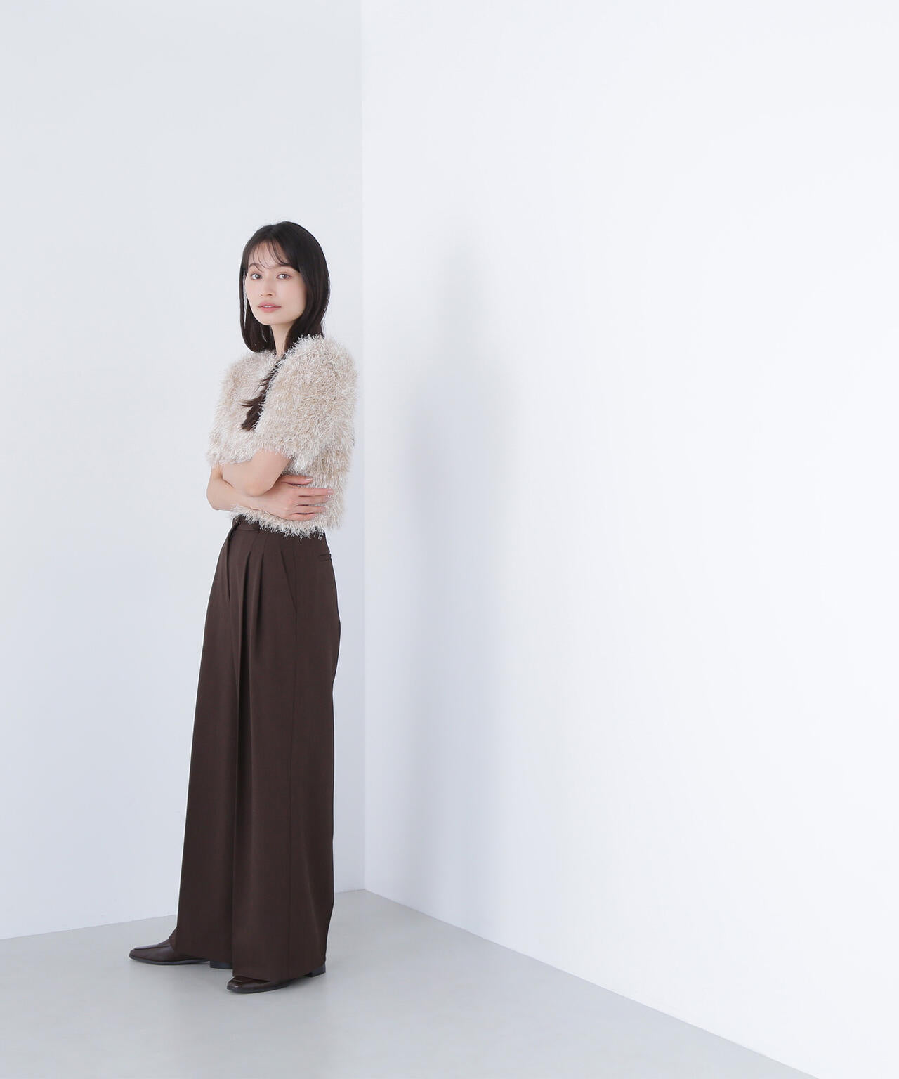 【BLANC】ミックスシャギーニット