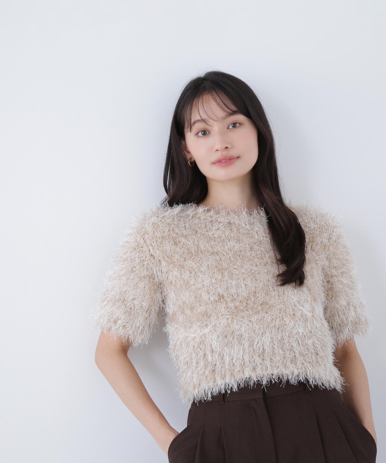 【BLANC】ミックスシャギーニット