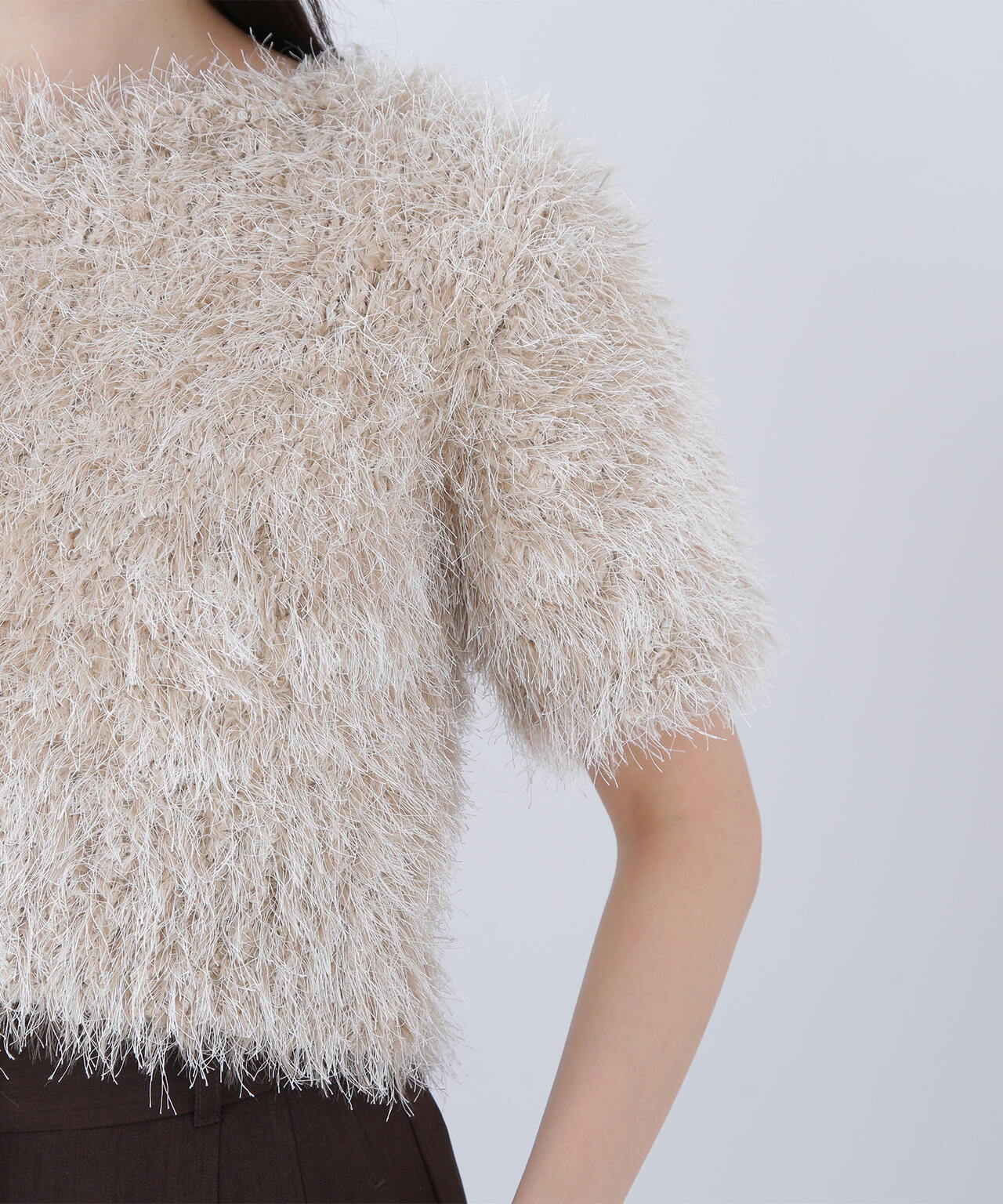 【BLANC】ミックスシャギーニット