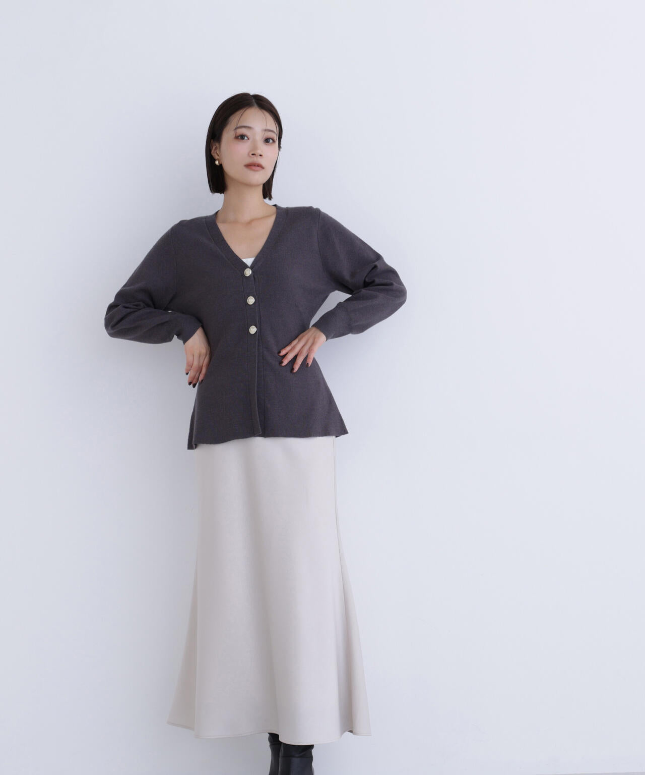 ウエストシェイプスリットカーディガン | NATURAL BEAUTY BASIC