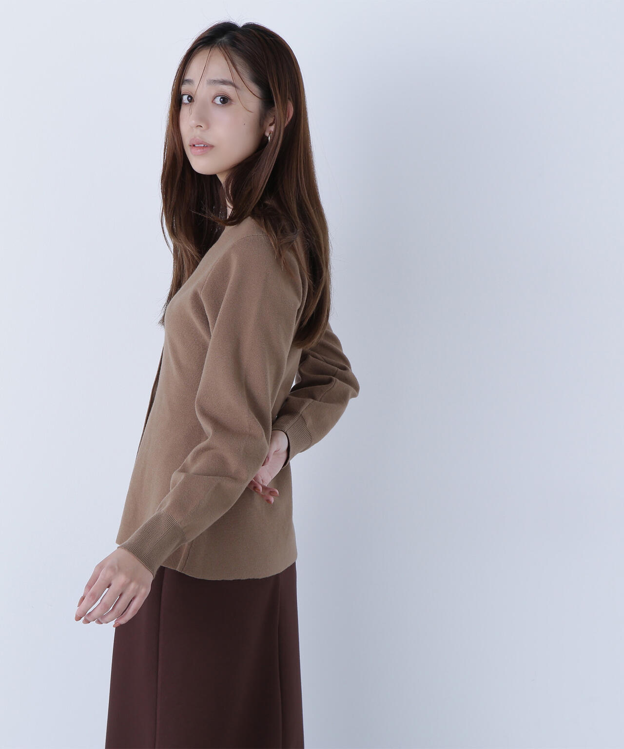 ウエストシェイプスリットカーディガン