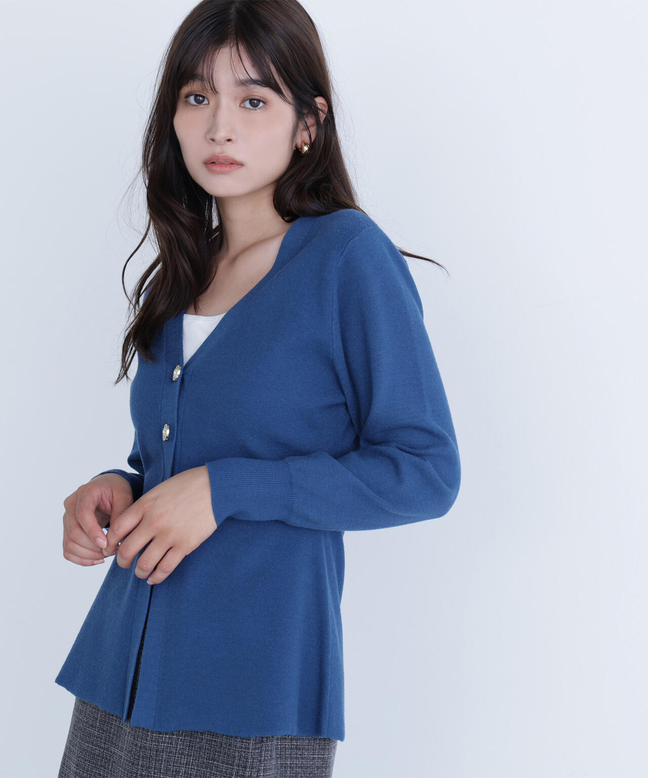 ウエストシェイプスリットカーディガン