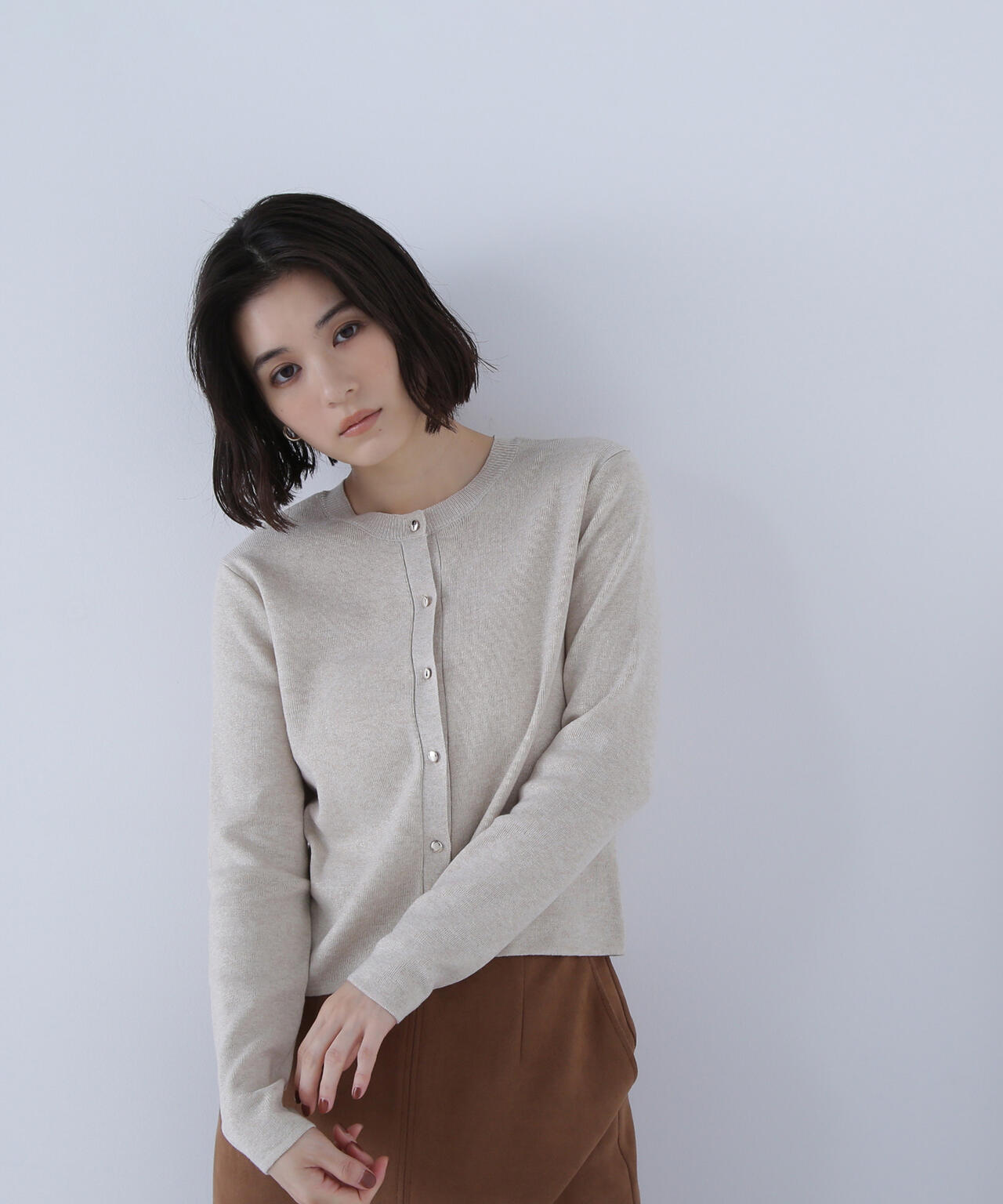 ベーシックラメカーディガン