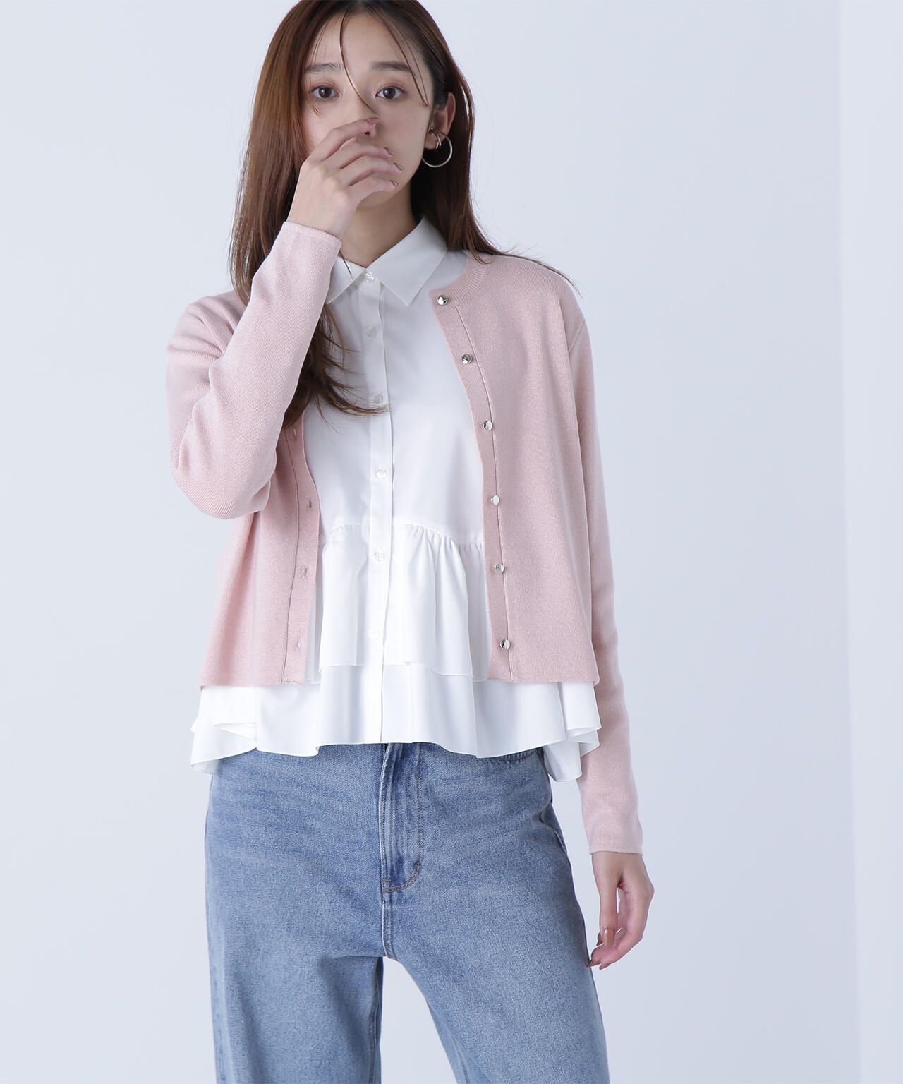 ベーシックラメカーディガン