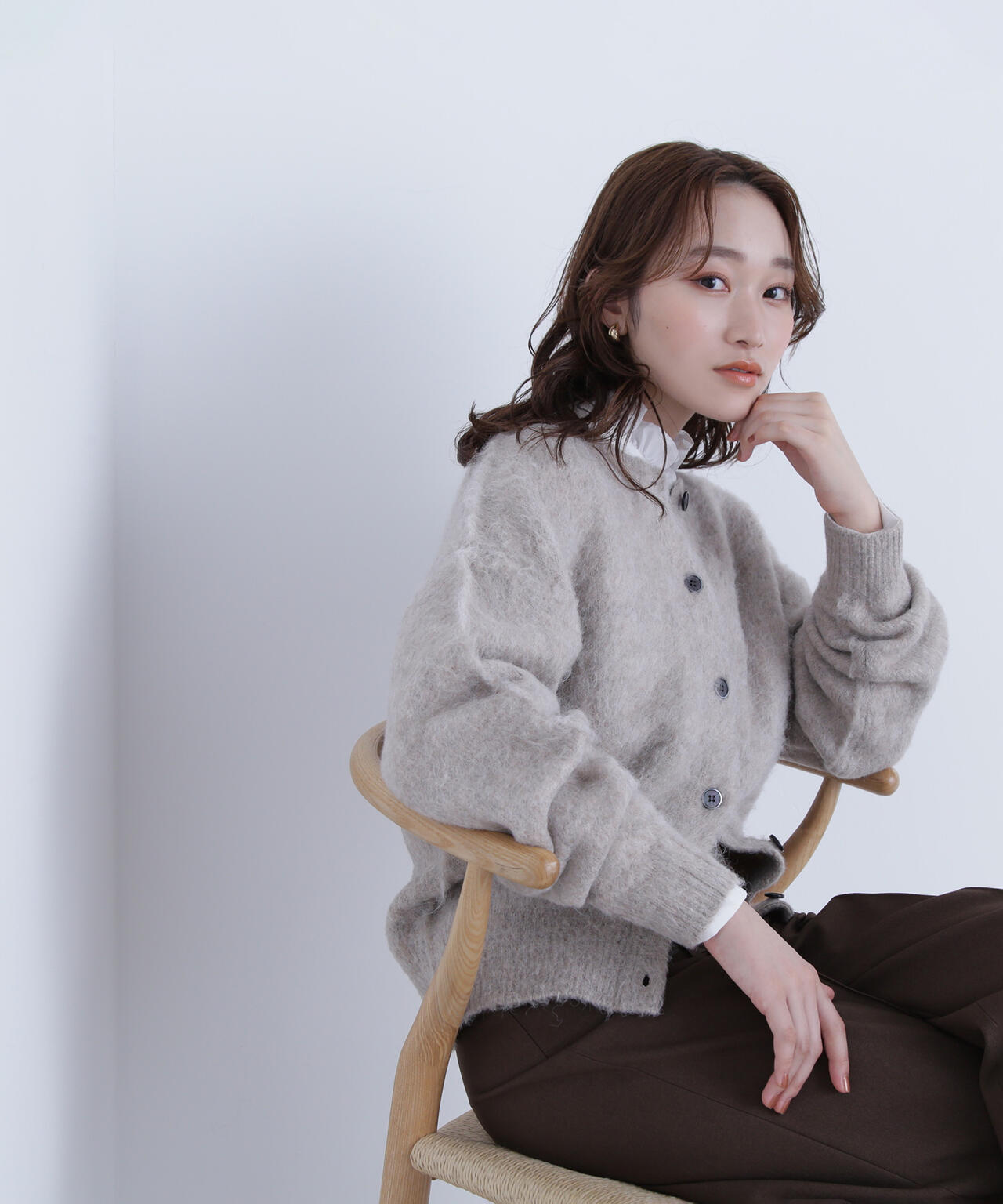 2wayヘアリーカーディガン