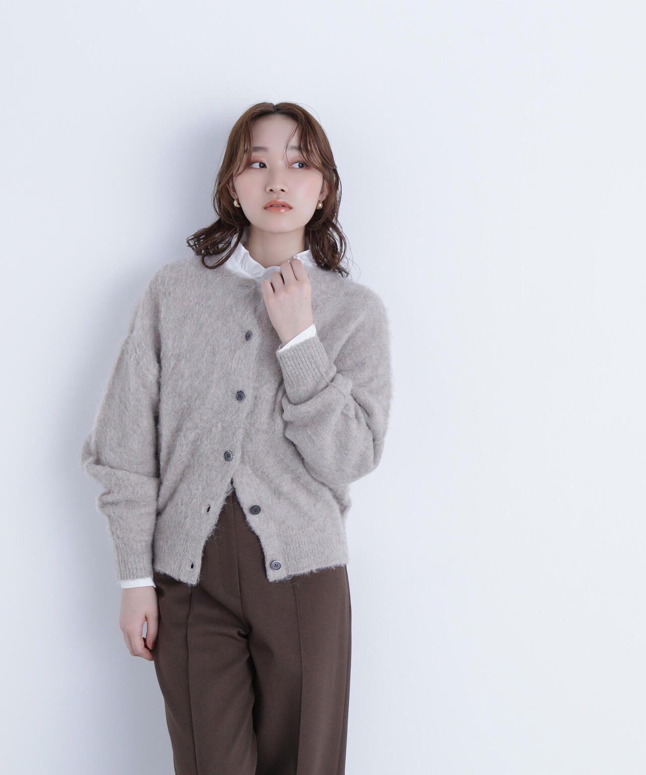 2wayヘアリーカーディガン