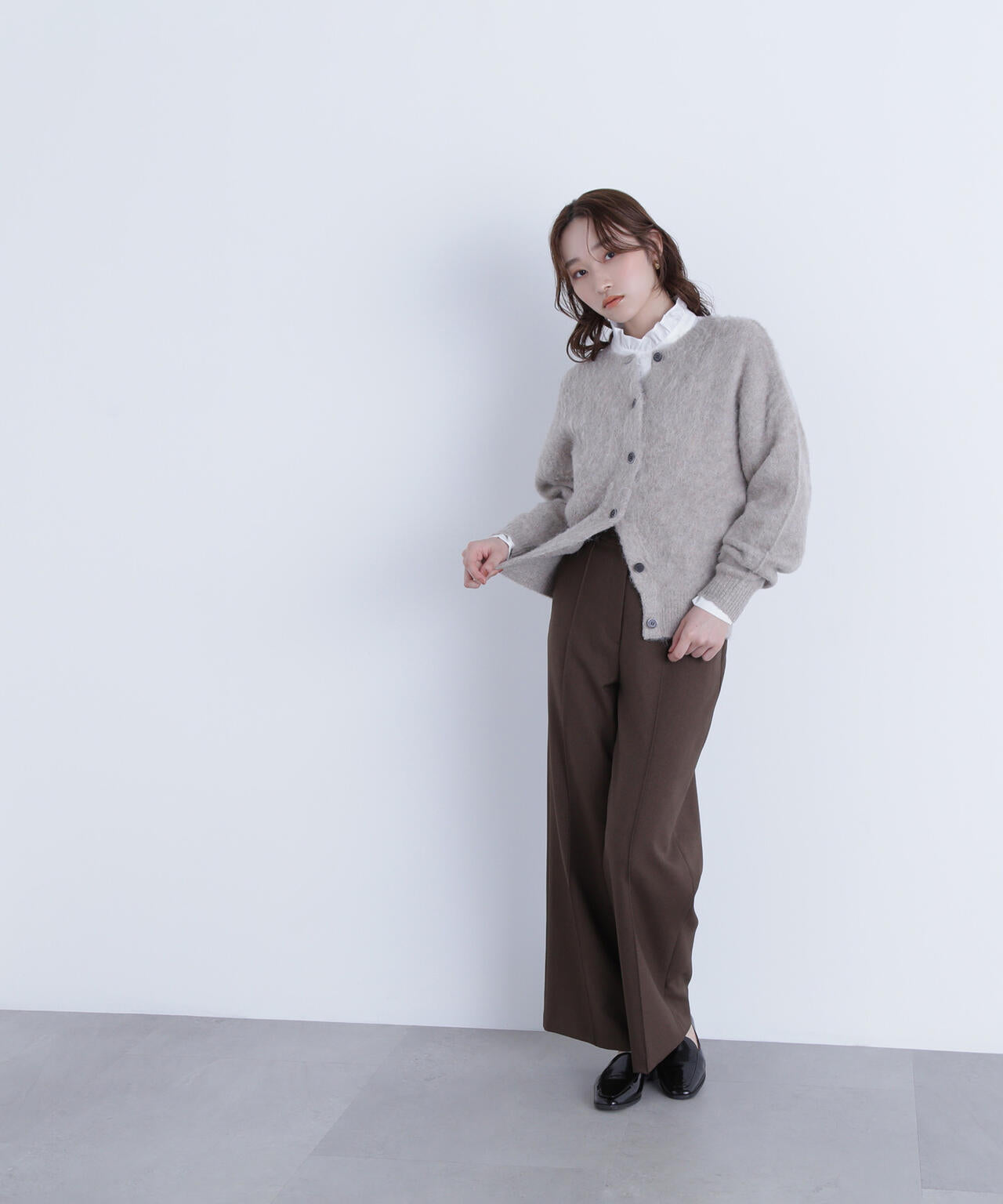 2wayヘアリーカーディガン