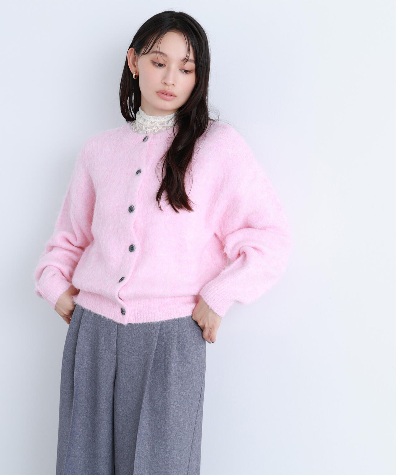 2wayヘアリーカーディガン