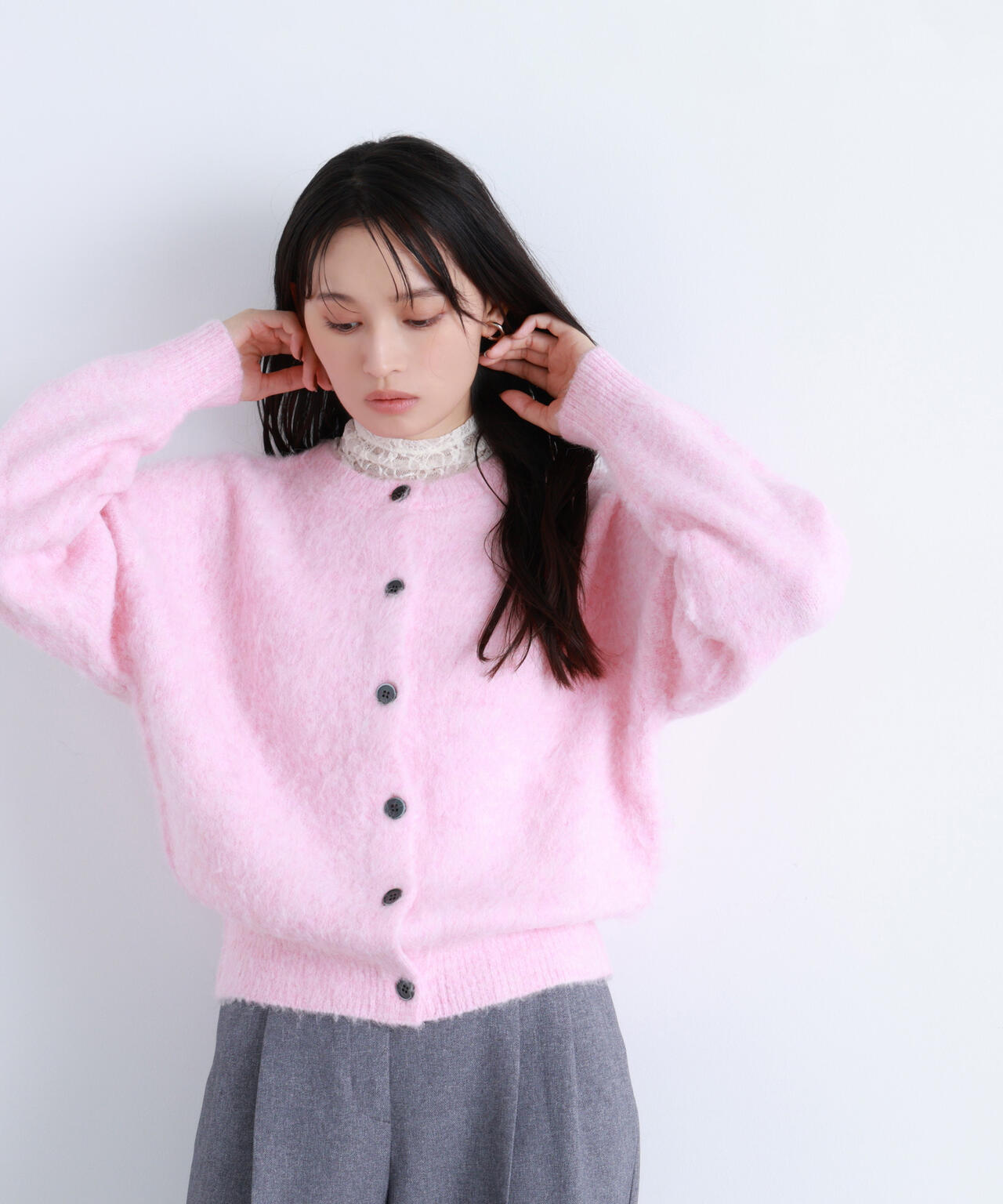 2wayヘアリーカーディガン