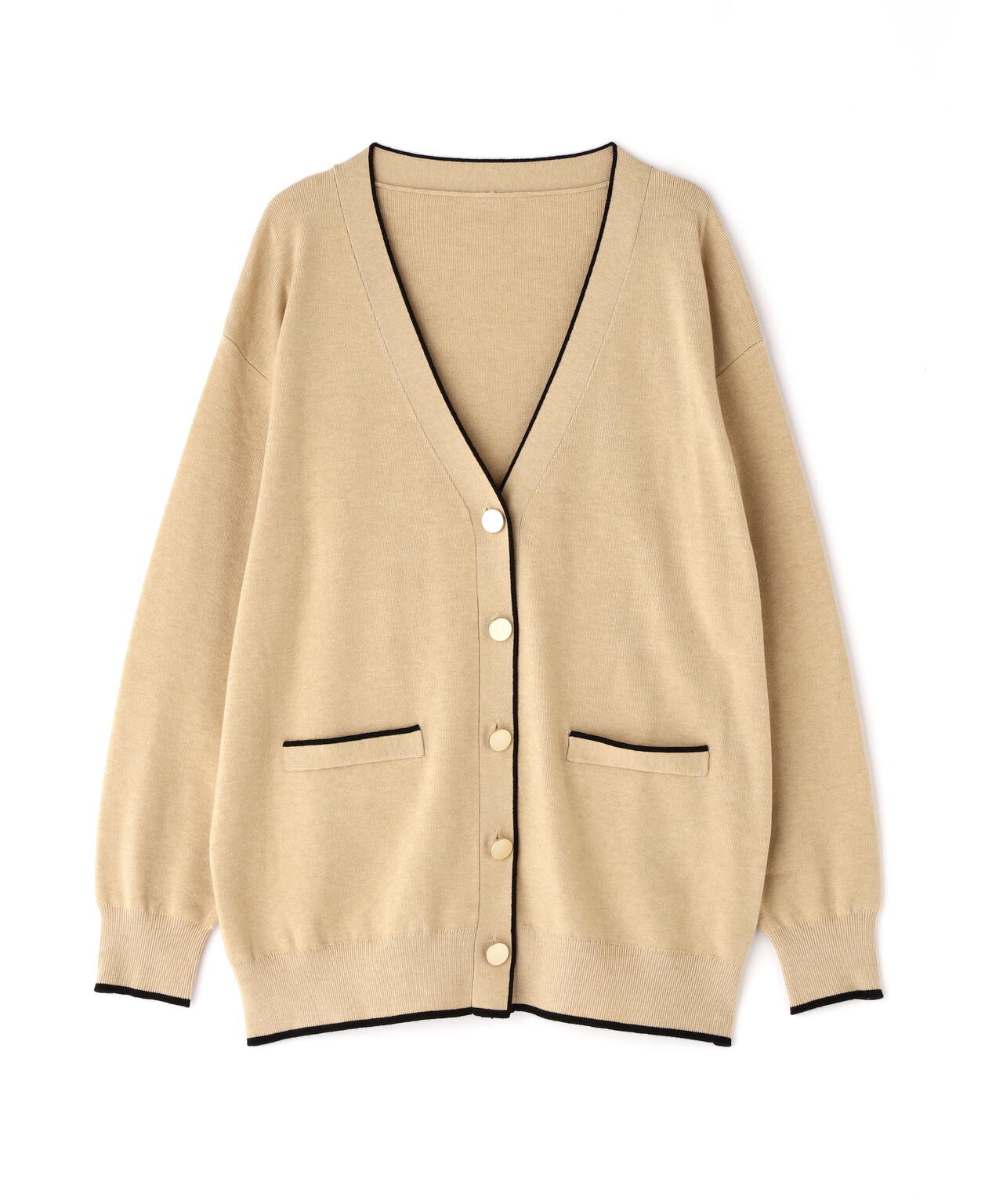 バイカラーボクシーカーディガン | NATURAL BEAUTY BASIC（ナチュラル