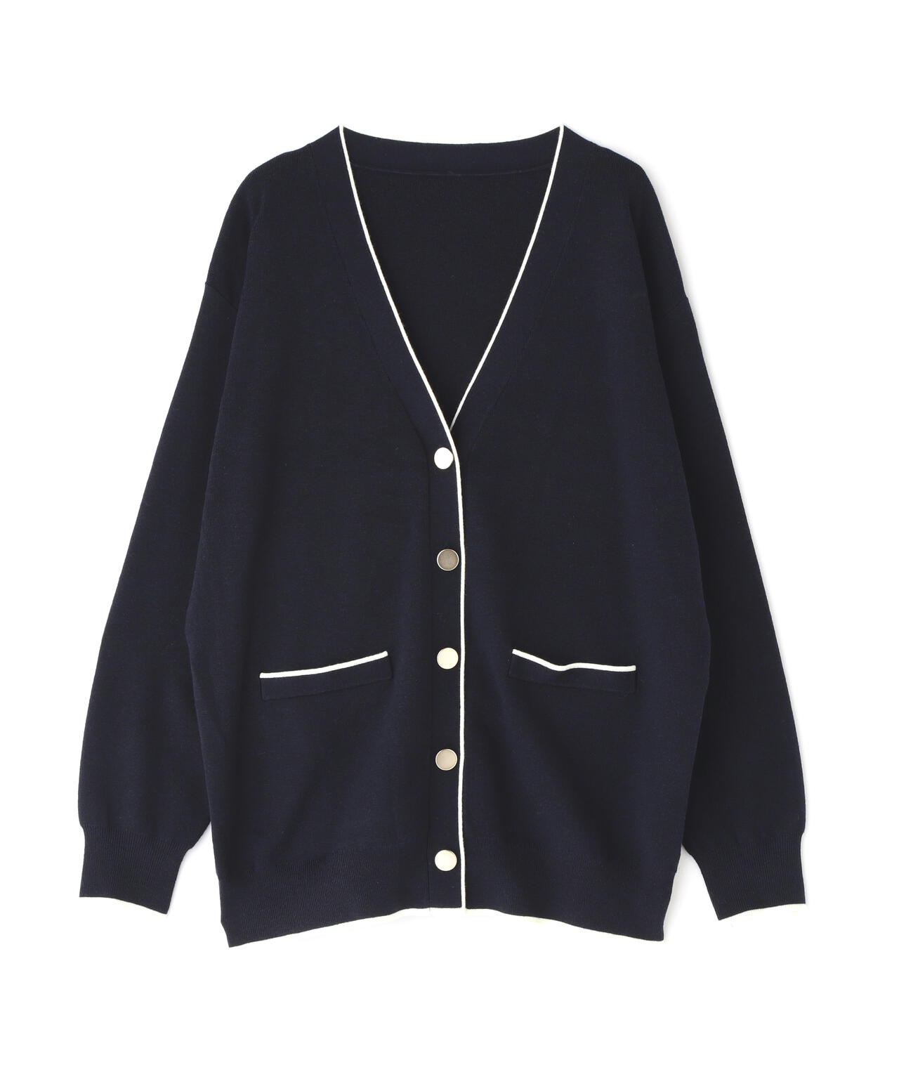 バイカラーボクシーカーディガン | NATURAL BEAUTY BASIC（ナチュラル