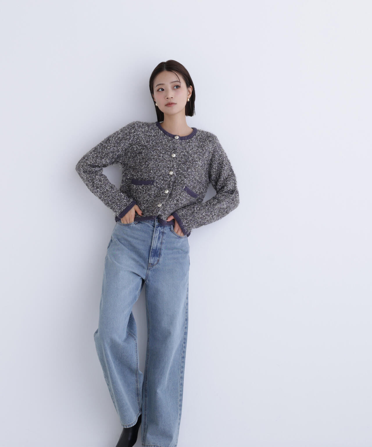 ラメツイードニットジャケット | NATURAL BEAUTY BASIC（ナチュラル