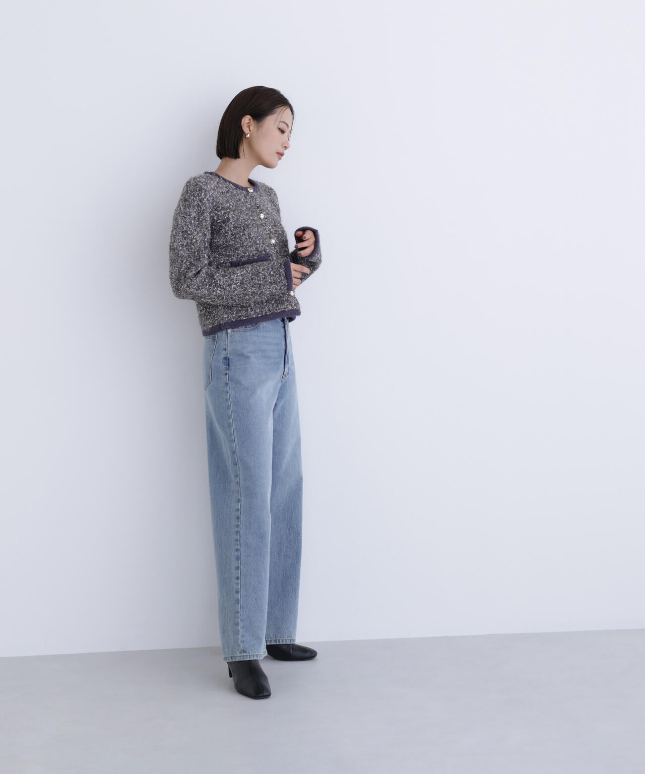 ラメツイードニットジャケット