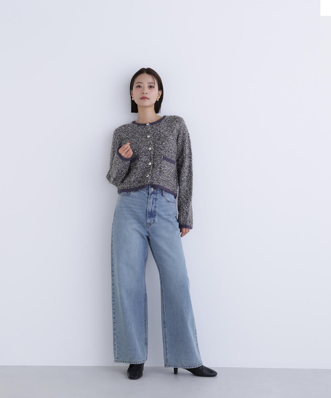 ラメツイードニットジャケット