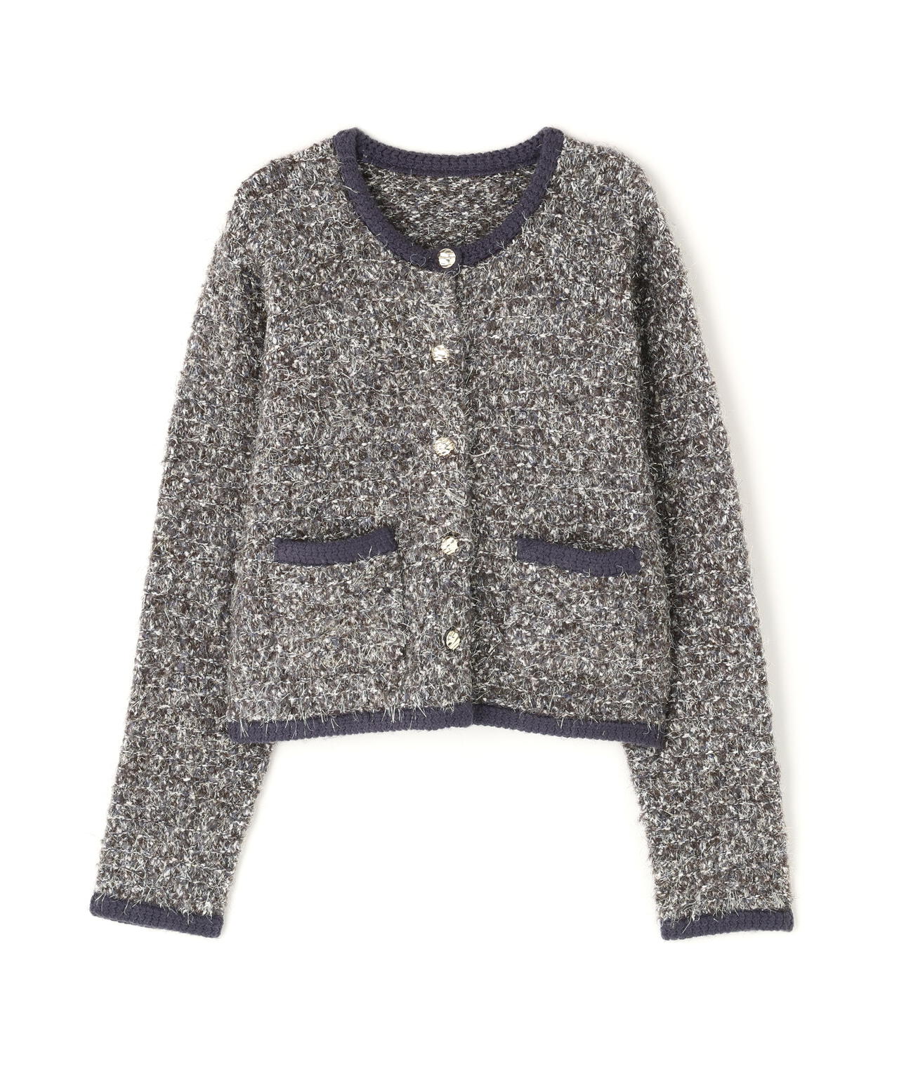 ラメツイードニットジャケット