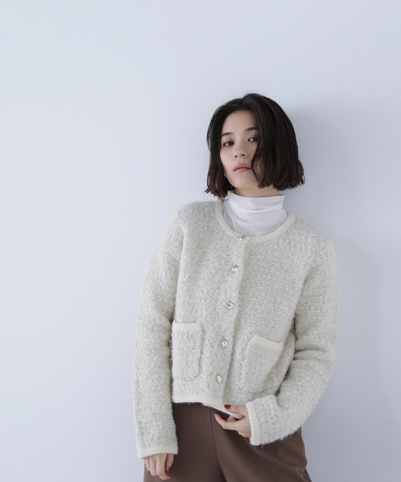 ラメツイードニットジャケット | NATURAL BEAUTY BASIC（ナチュラル