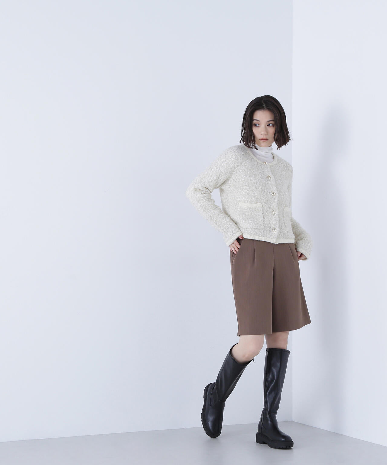 ラメツイードニットジャケット | NATURAL BEAUTY BASIC（ナチュラル