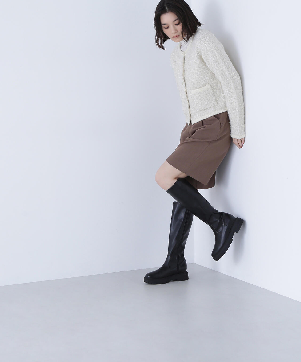 ラメツイードニットジャケット