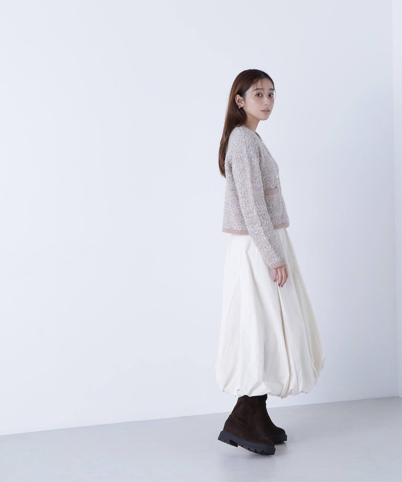 ラメツイードニットジャケット