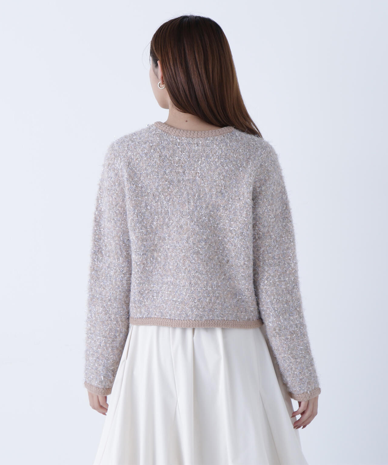 ラメツイードニットジャケット