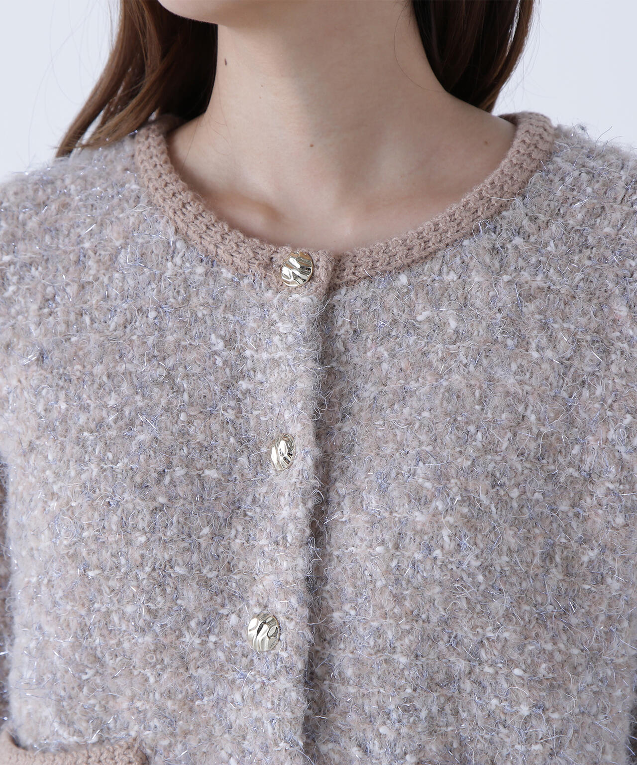 ラメツイードニットジャケット
