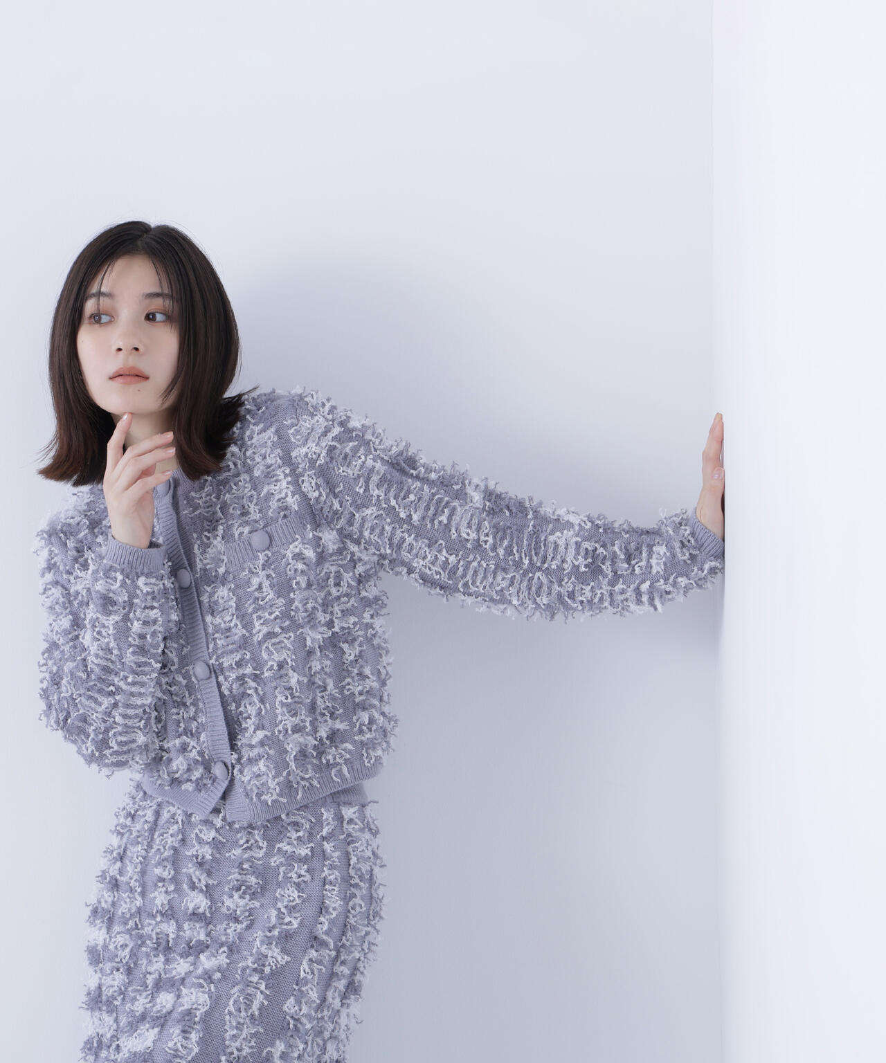 フリンジニット SETUP ツイードジャケット