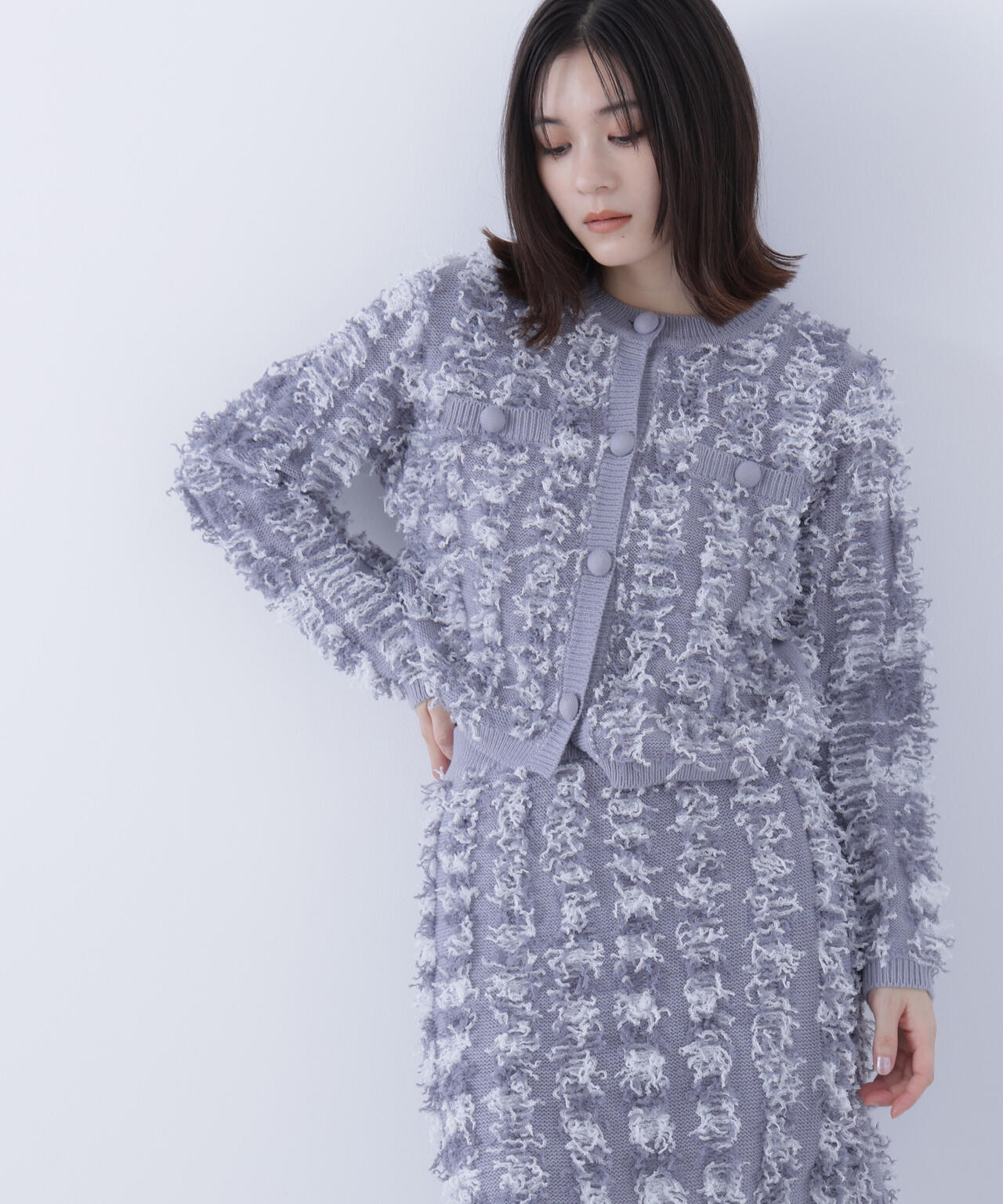 フリンジニット SETUP ツイードジャケット | NATURAL BEAUTY BASIC