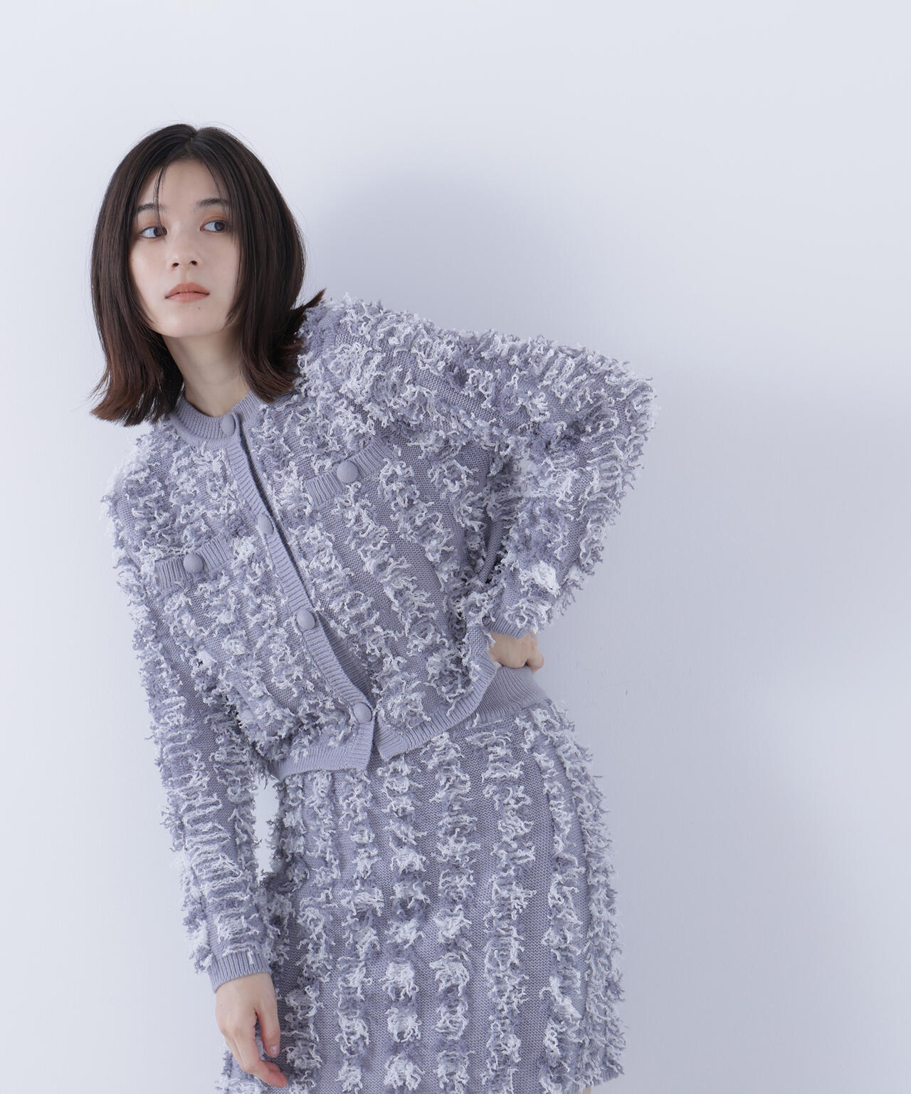 フリンジニット SETUP ツイードジャケット