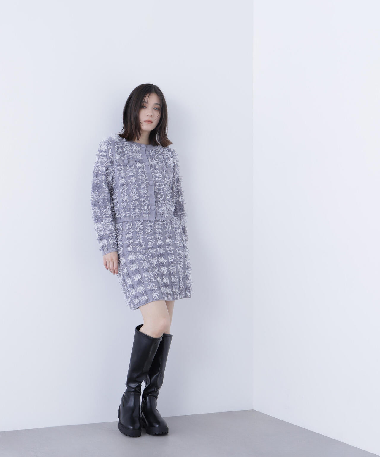 フリンジニット SETUP ツイードジャケット